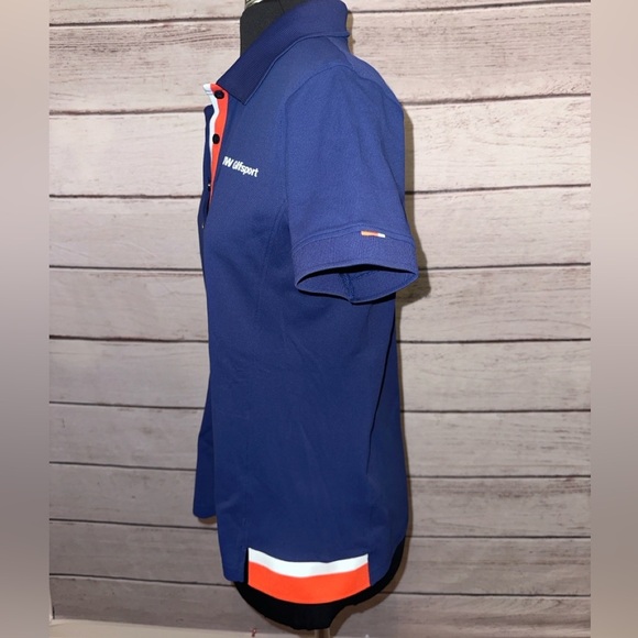 BMW Large Golfsport Blue Polo Shirt Pickleball Tennis Golf Summer Casual Preppy - Picture 2 of 4